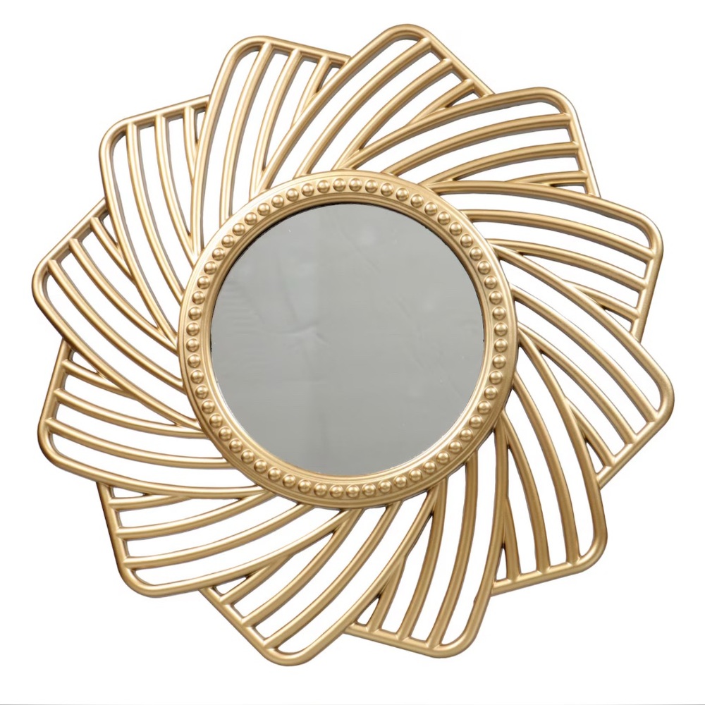 Gold Decorative Wall Mirrors 9.75” x 9.75” Set of 3 - Picture 2 of 6